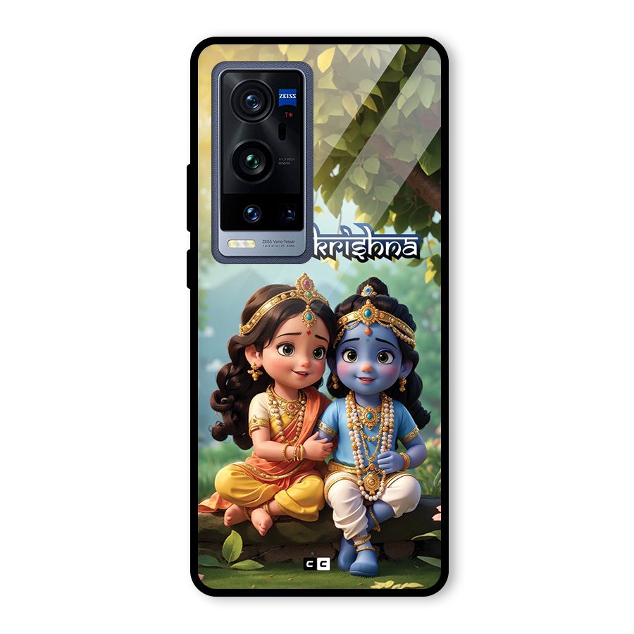 Hare Radhe Krishna Glass Back Case for Vivo X60 Pro Plus