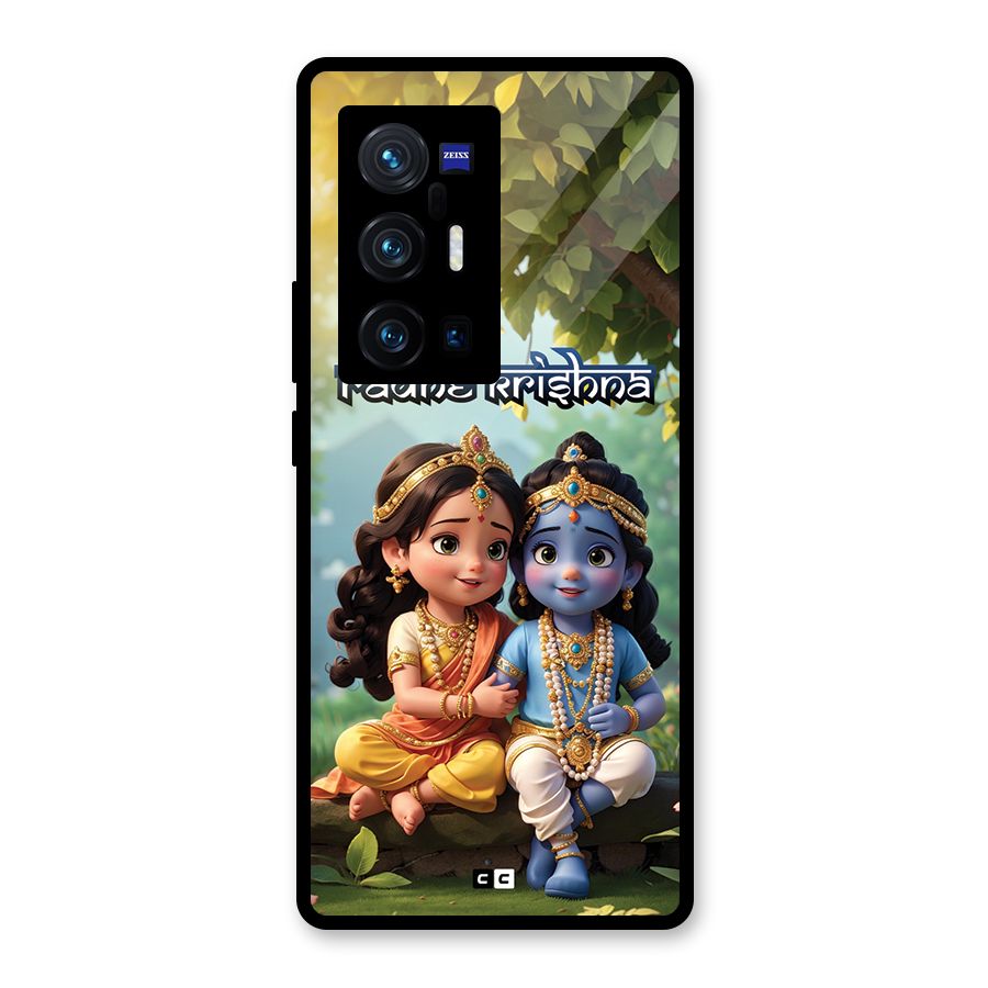 Hare Radhe Krishna Glass Back Case for Vivo X70 Pro Plus