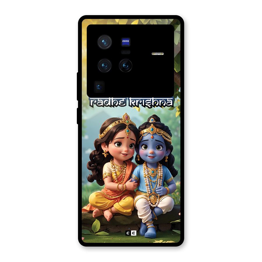 Hare Radhe Krishna Glass Back Case for Vivo X80 Pro