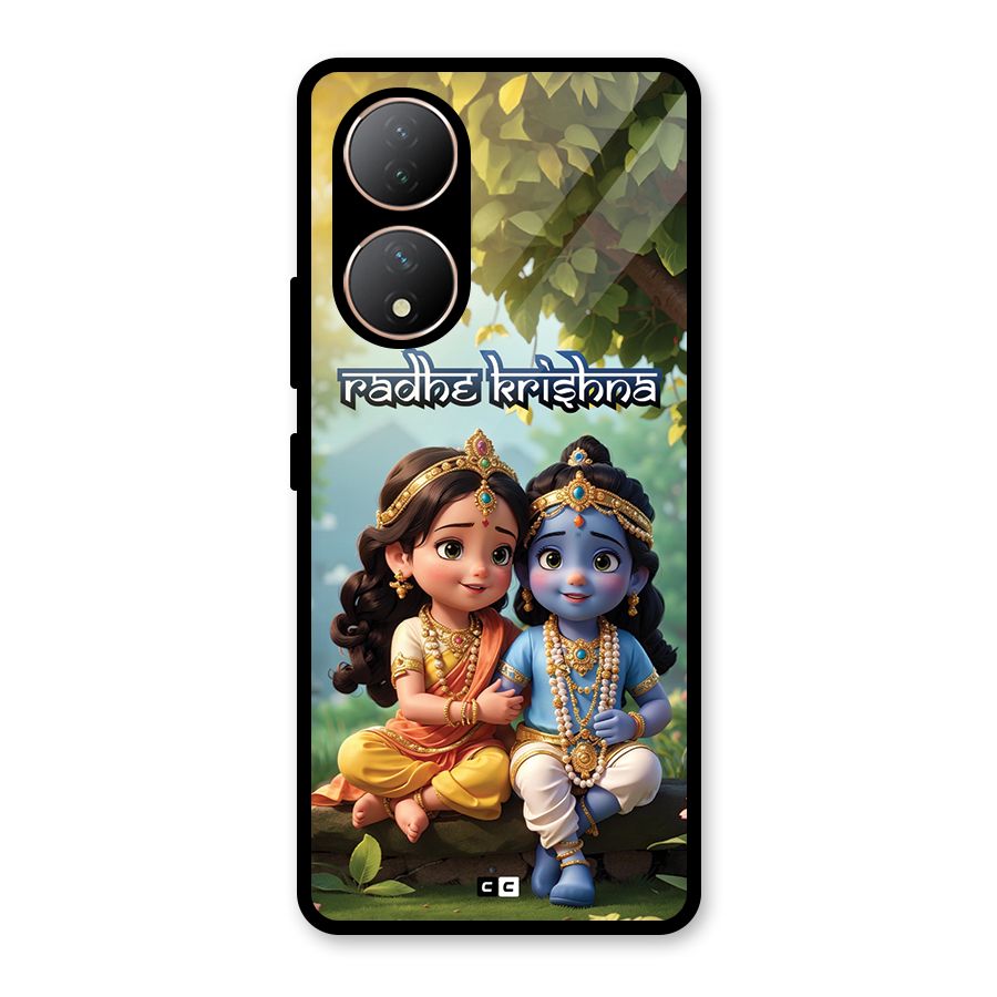 Hare Radhe Krishna Glass Back Case for Vivo Y100