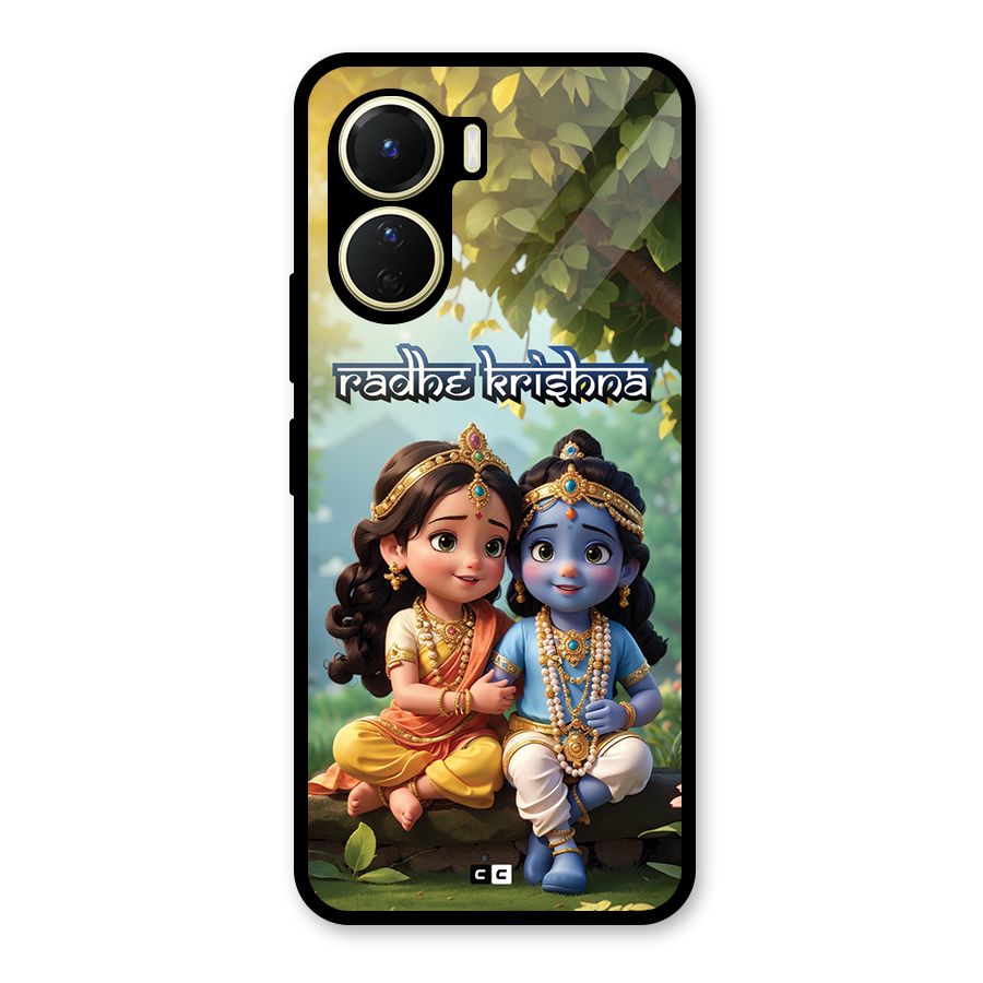 Hare Radhe Krishna Glass Back Case for Vivo Y16