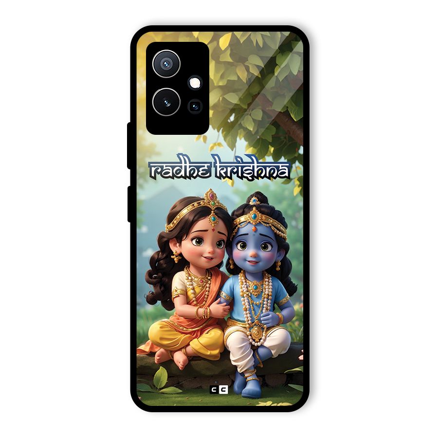 Hare Radhe Krishna Glass Back Case for Vivo Y75 5G
