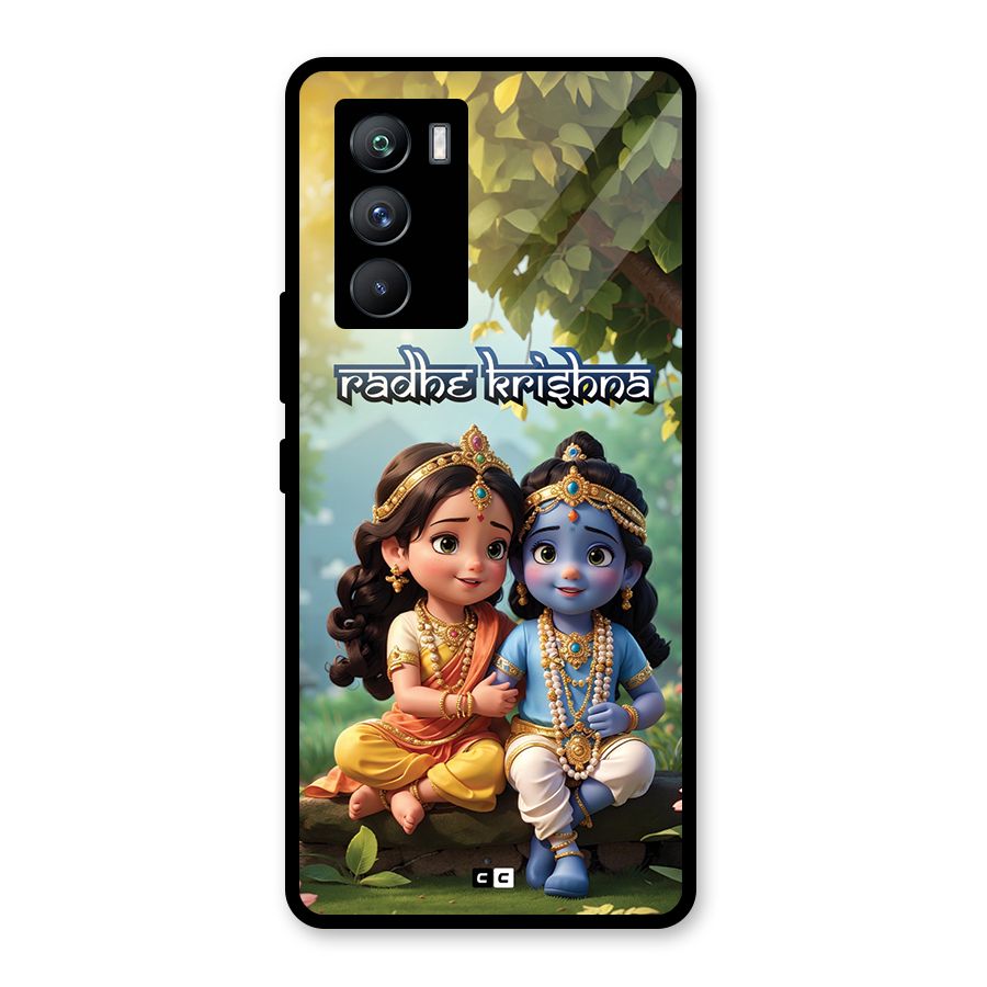 Hare Radhe Krishna Glass Back Case for Vivo iQOO 9 SE