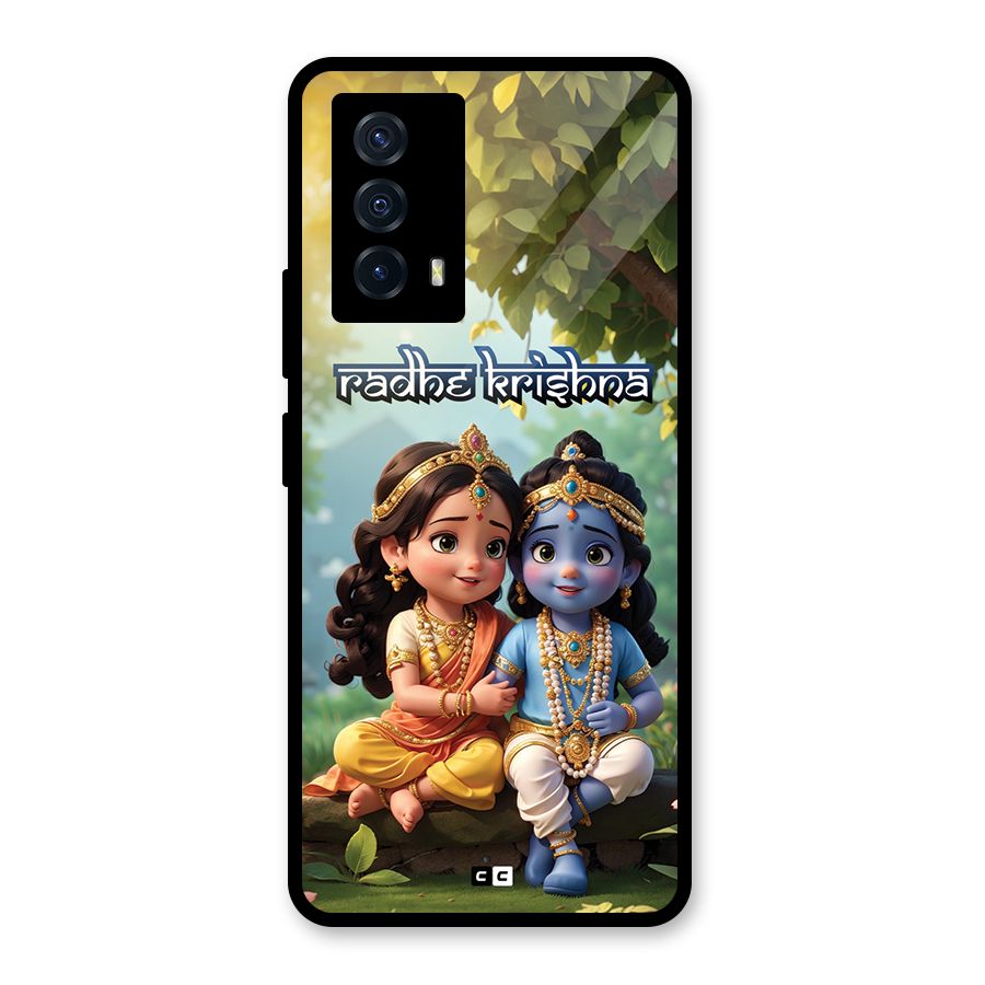 Hare Radhe Krishna Glass Back Case for Vivo iQOO Z5