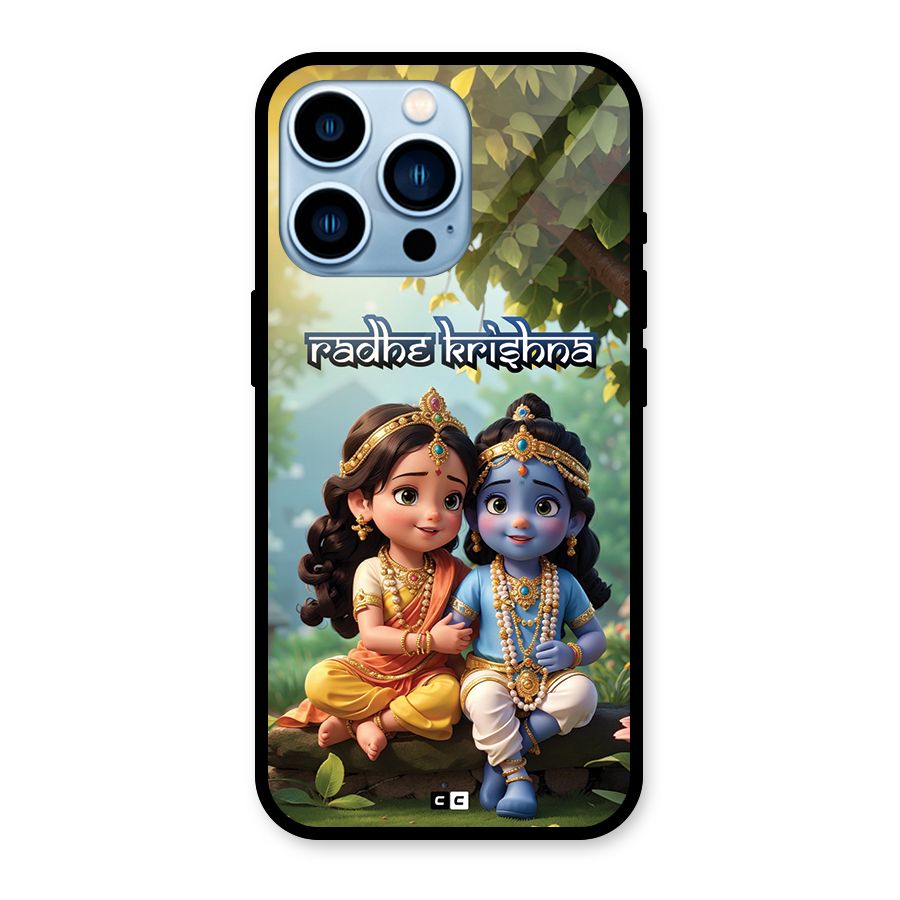 Hare Radhe Krishna Glass Back Case for iPhone 13 Pro