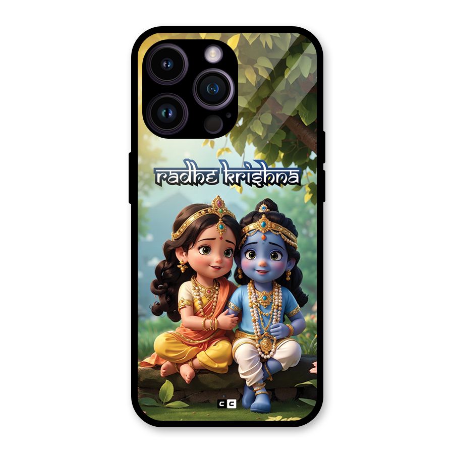 Hare Radhe Krishna Glass Back Case for iPhone 14 Pro Max