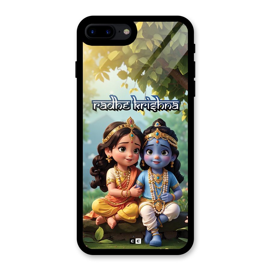 Hare Radhe Krishna Glass Back Case for iPhone 8 Plus