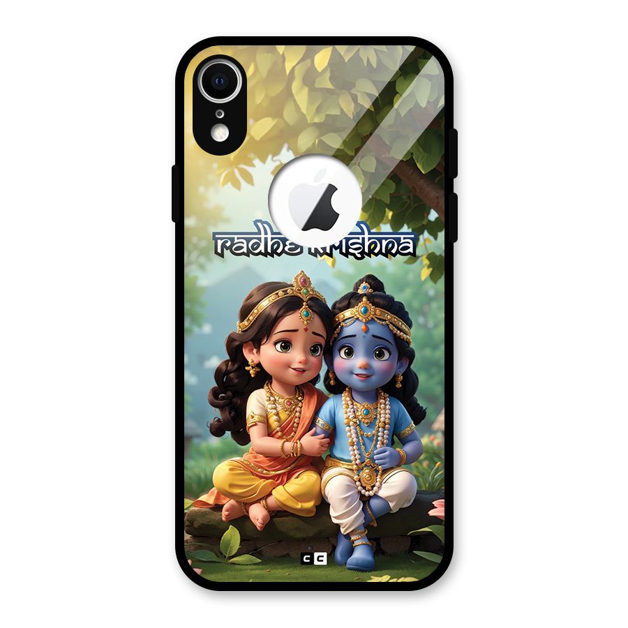 Hare Radhe Krishna Glass Back Case for iPhone XR Logo Cut