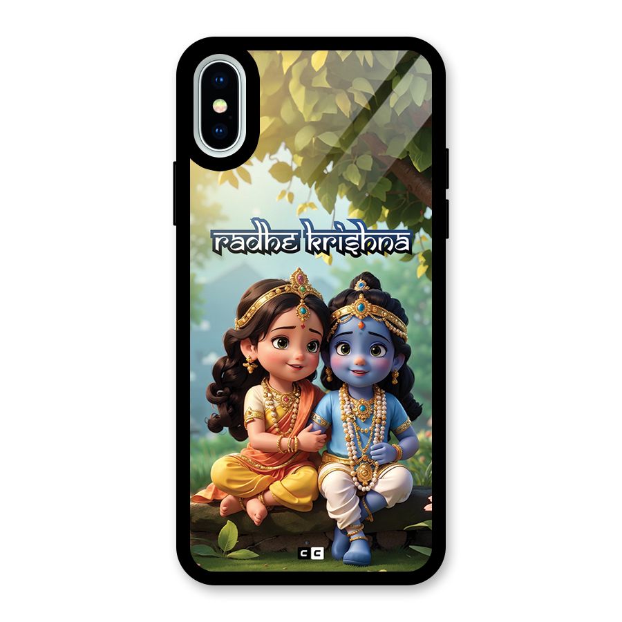 Hare Radhe Krishna Glass Back Case for iPhone XS