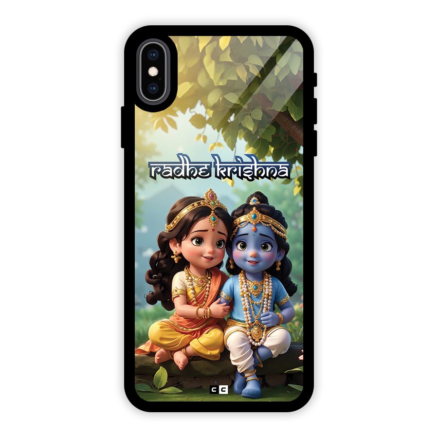 Hare Radhe Krishna Glass Back Case for iPhone XS Max