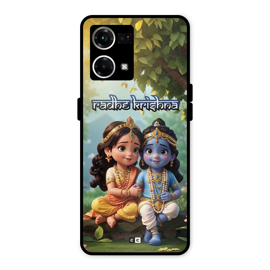 Hare Radhe Krishna Metal Back Case for Oppo F21 Pro 4G