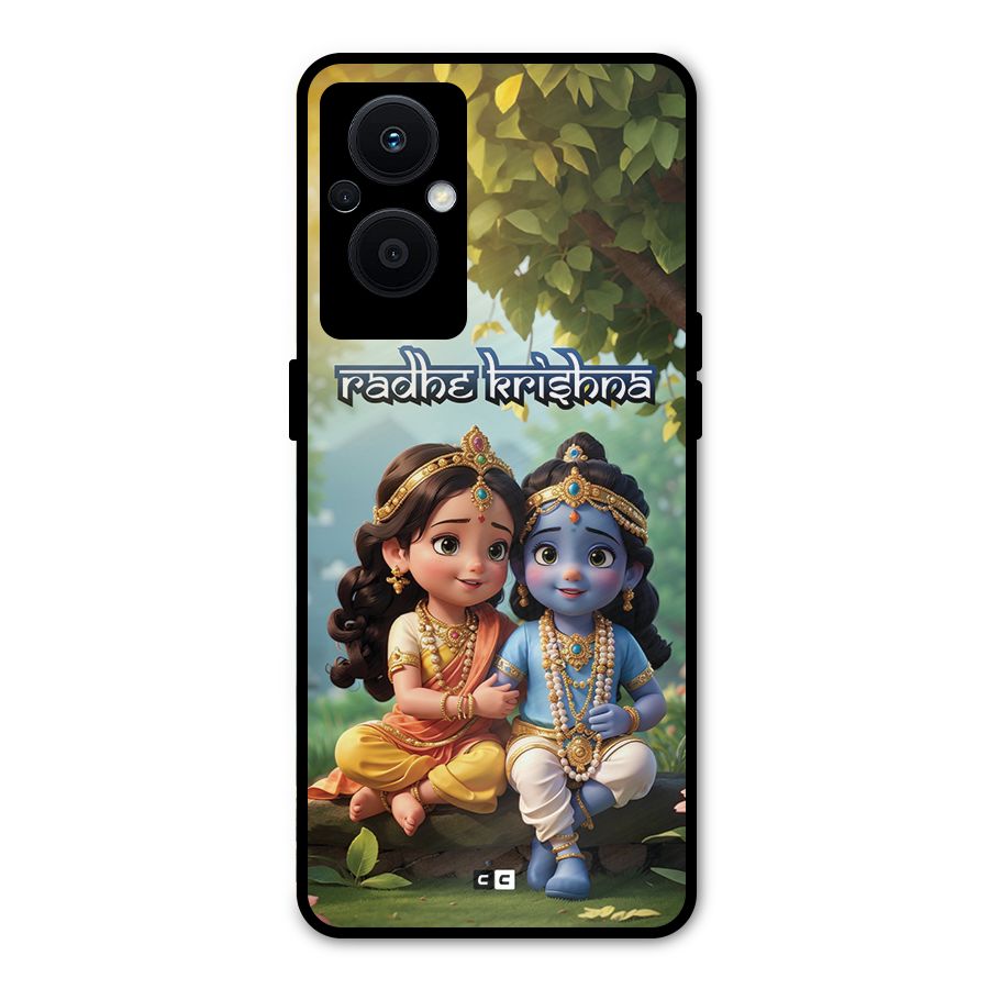 Hare Radhe Krishna Metal Back Case for Oppo F21 Pro 5G