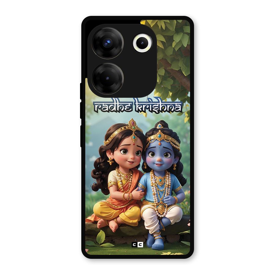 Hare Radhe Krishna Metal Back Case for Tecno Camon 20 Pro