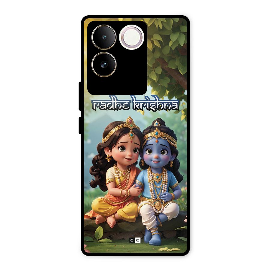 Hare Radhe Krishna Metal Back Case for Vivo T2 Pro
