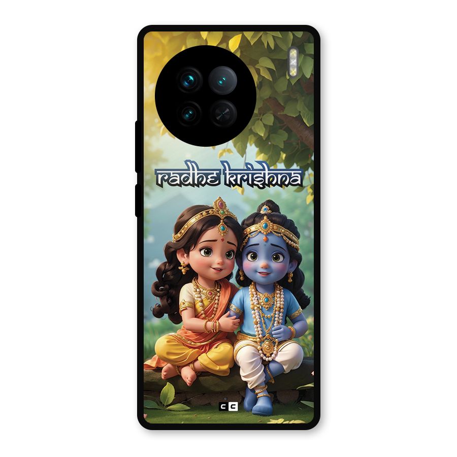 Hare Radhe Krishna Metal Back Case for Vivo X90