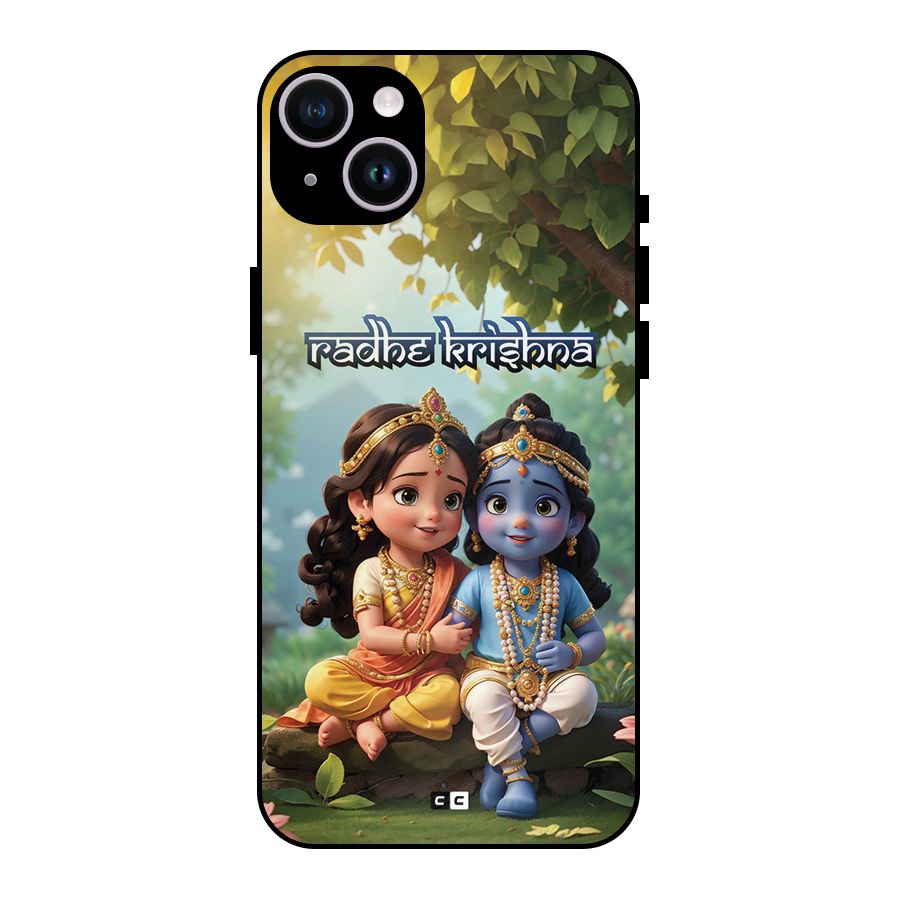 Hare Radhe Krishna Metal Back Case for iPhone 14 Plus