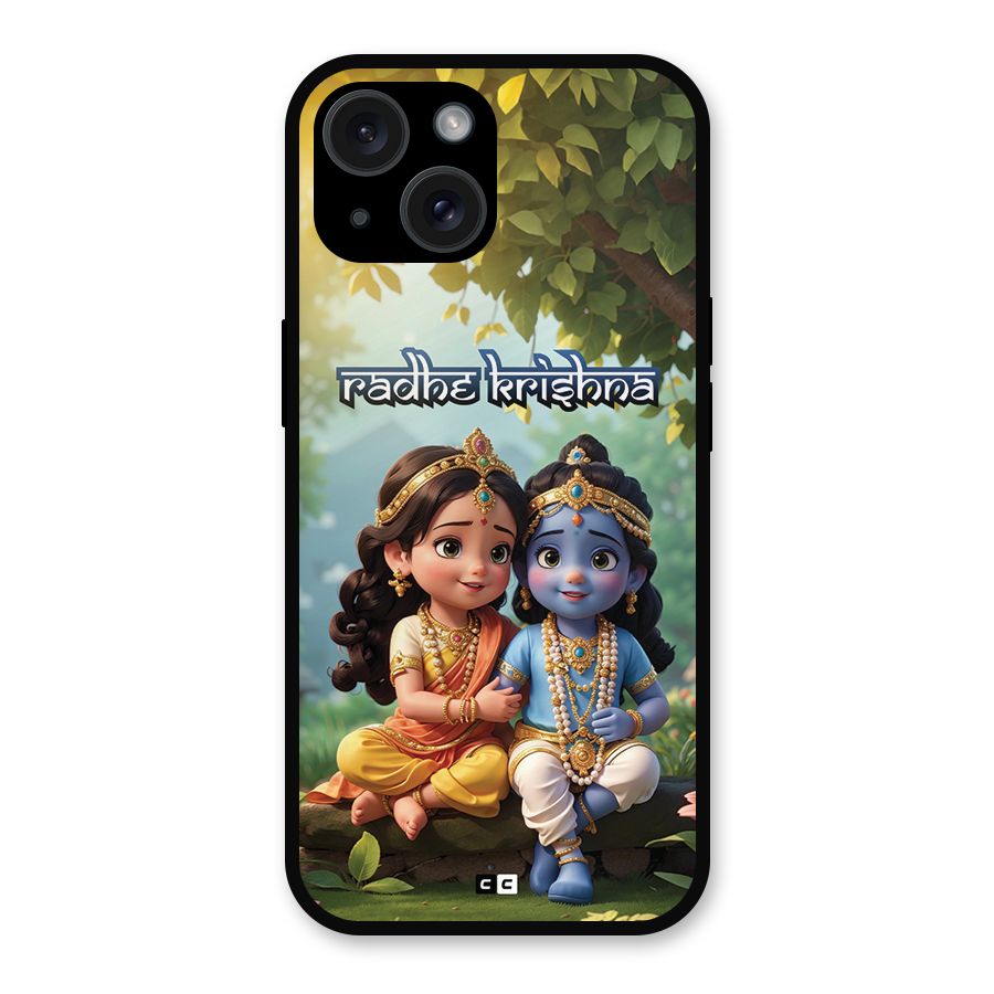 Hare Radhe Krishna Metal Back Case for iPhone 15