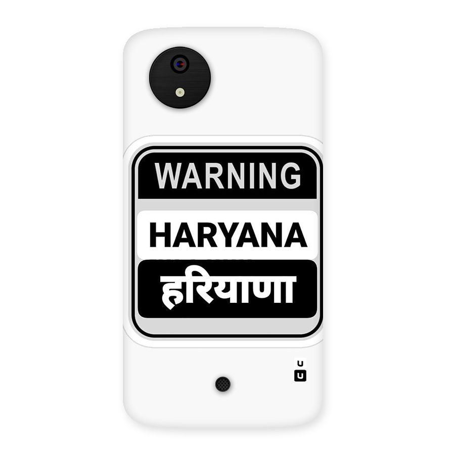 Haryana Warning Back Case for Canvas A1  AQ4501