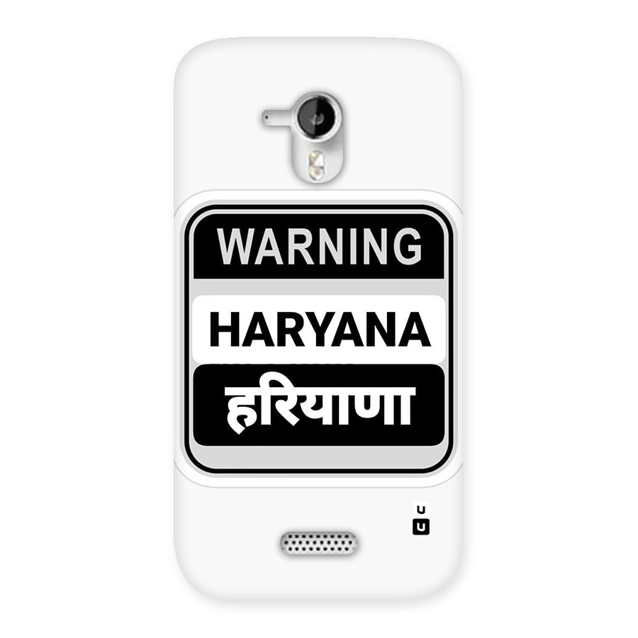 Haryana Warning Back Case for Canvas HD A116