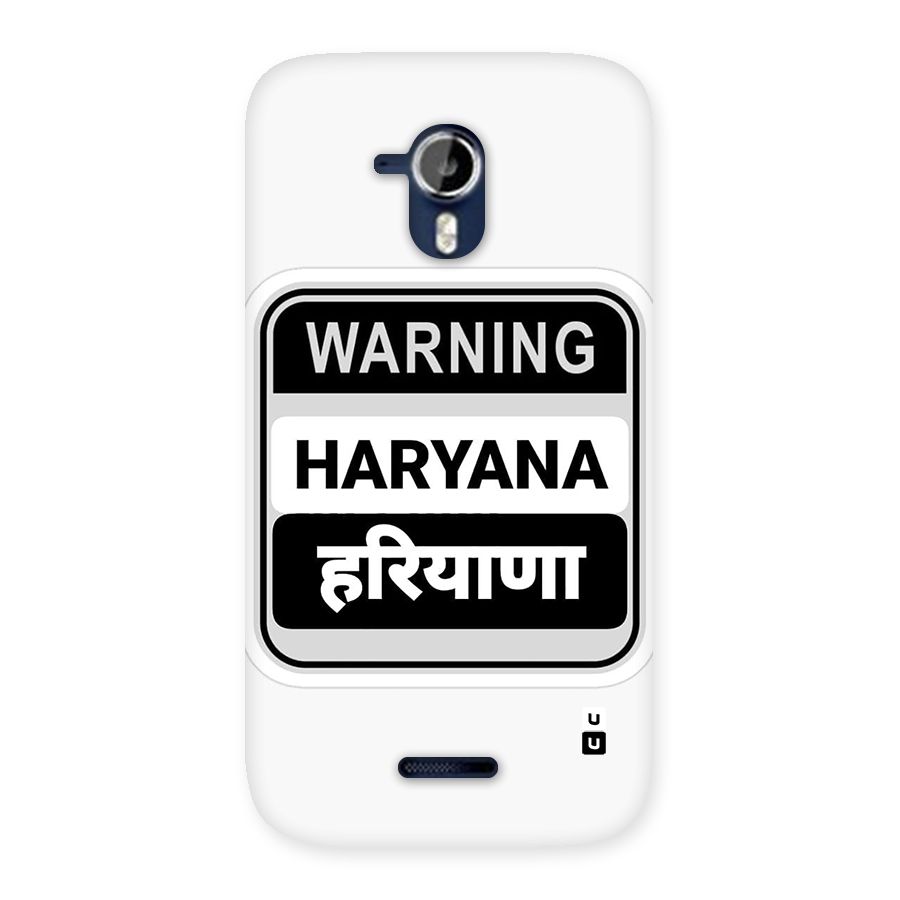 Haryana Warning Back Case for Canvas Magnus A117