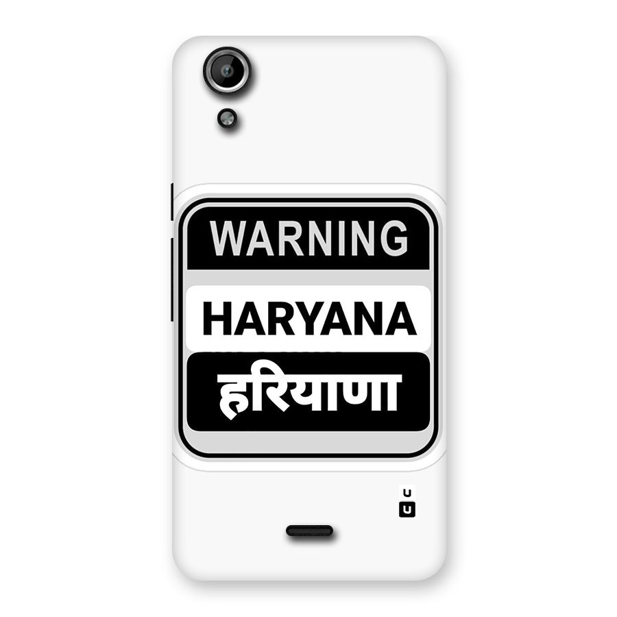 Haryana Warning Back Case for Canvas Selfie Lens Q345