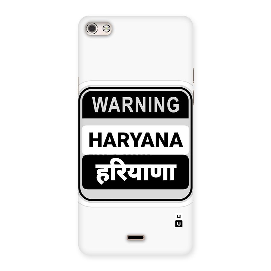 Haryana Warning Back Case for Canvas Silver 5