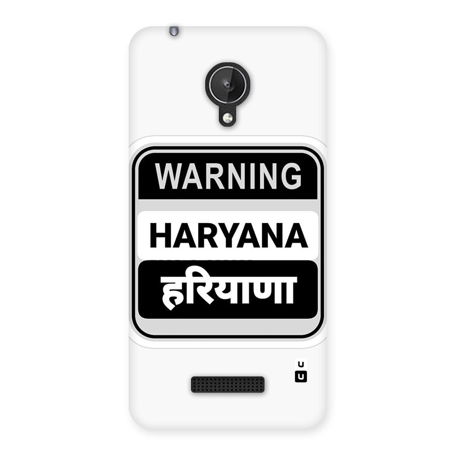 Haryana Warning Back Case for Canvas Spark Q380