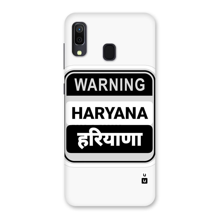 Haryana Warning Back Case for Galaxy A20