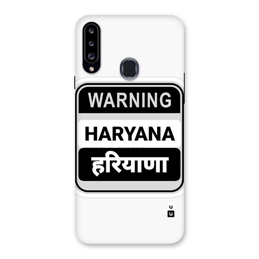 Haryana Warning Back Case for Galaxy A20s