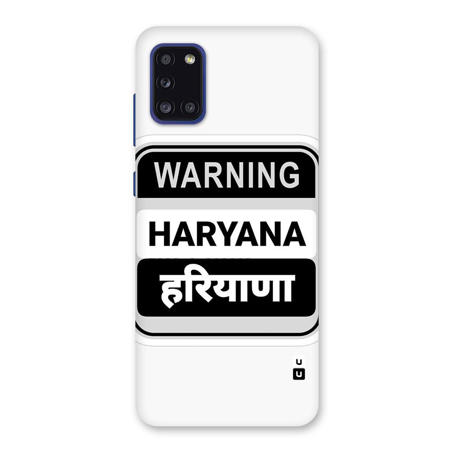 Haryana Warning Back Case for Galaxy A31