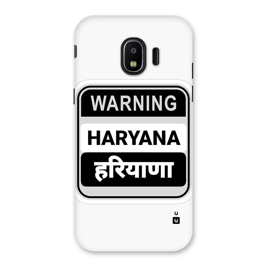 Haryana Warning Back Case for Galaxy J2 Pro 2018