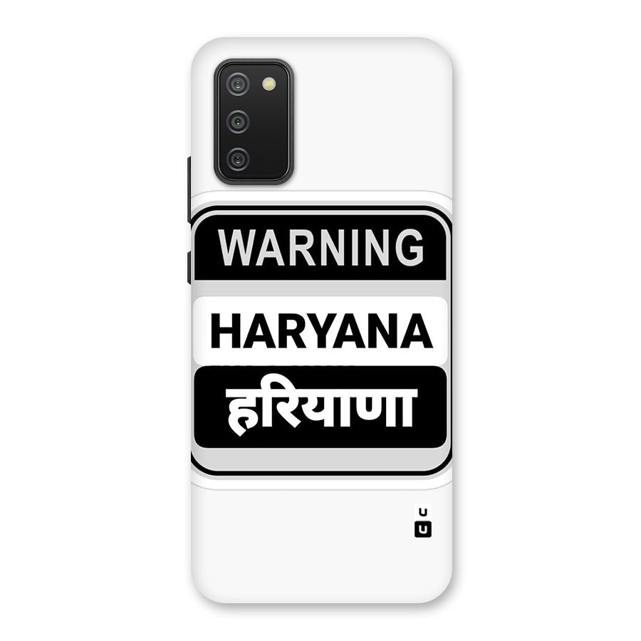 Haryana Warning Back Case for Galaxy M02s