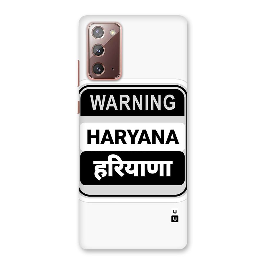Haryana Warning Back Case for Galaxy Note 20