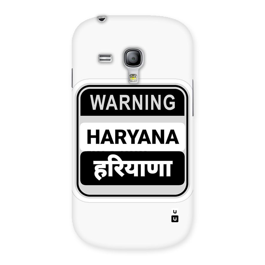 Haryana Warning Back Case for Galaxy S3 Mini