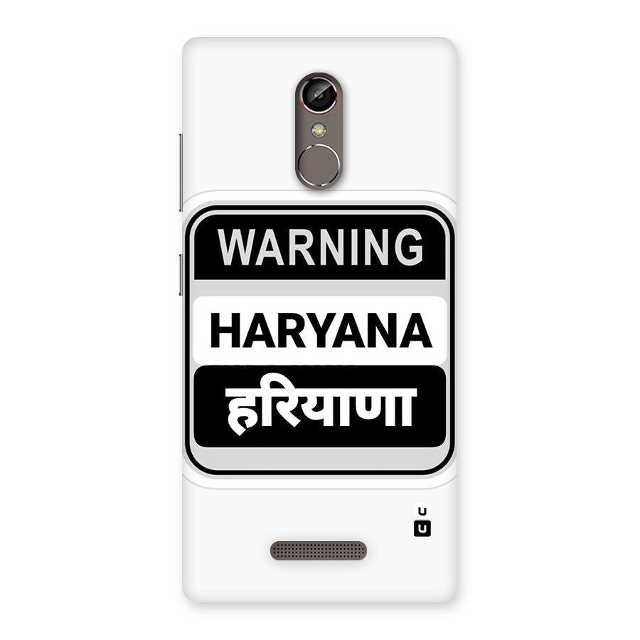 Haryana Warning Back Case for Gionee S6s