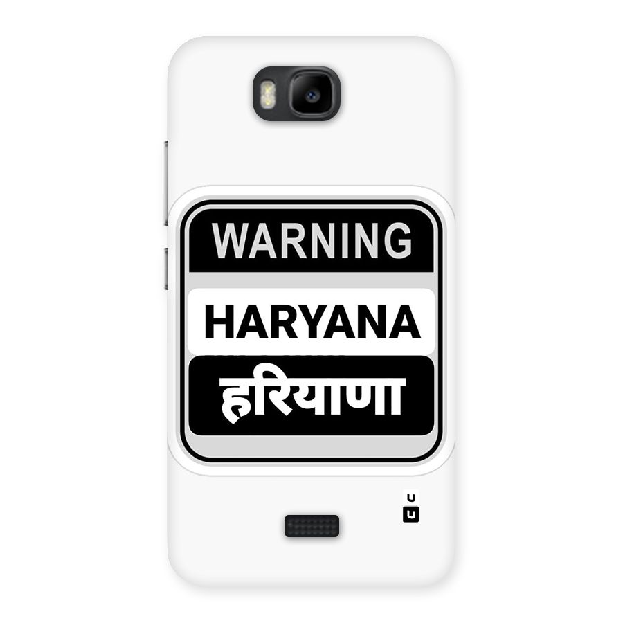 Haryana Warning Back Case for Honor Bee
