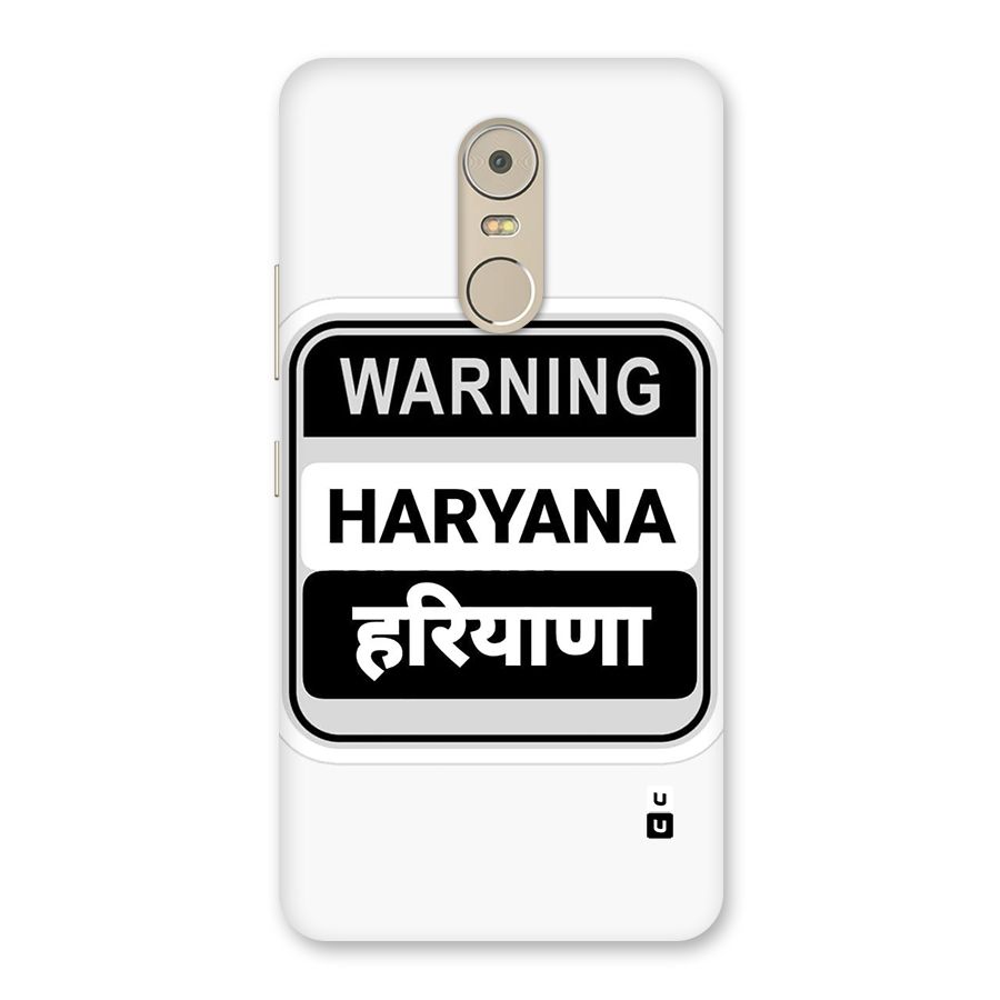 Haryana Warning Back Case for Lenovo K6 Note