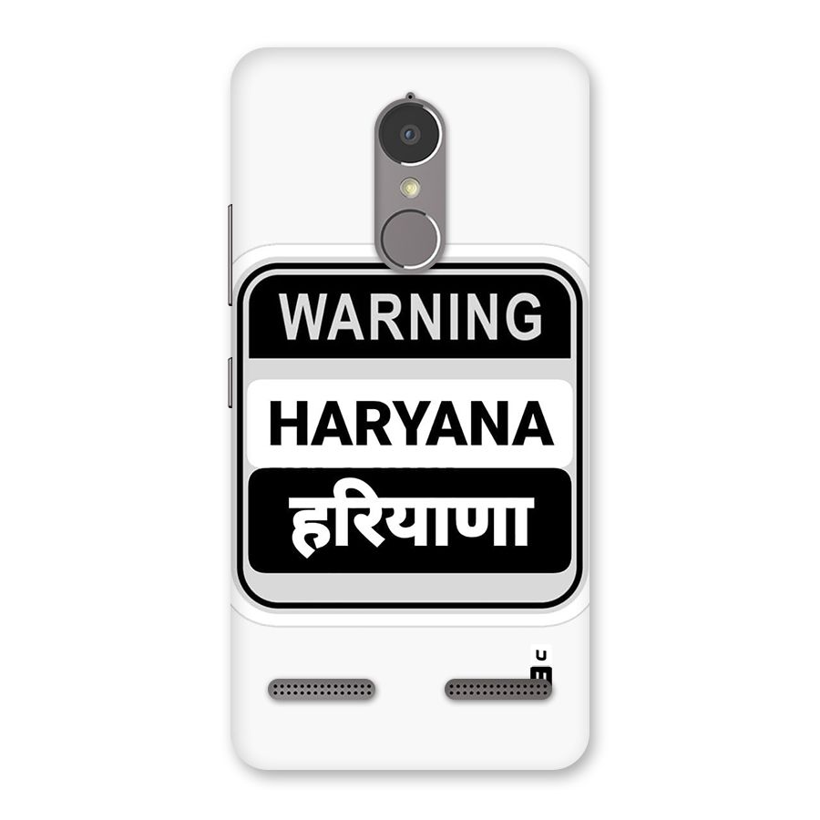 Haryana Warning Back Case for Lenovo K6 Power