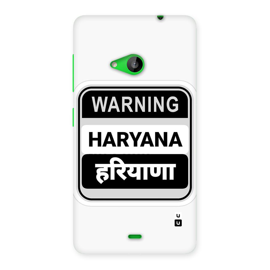 Haryana Warning Back Case for Lumia 535