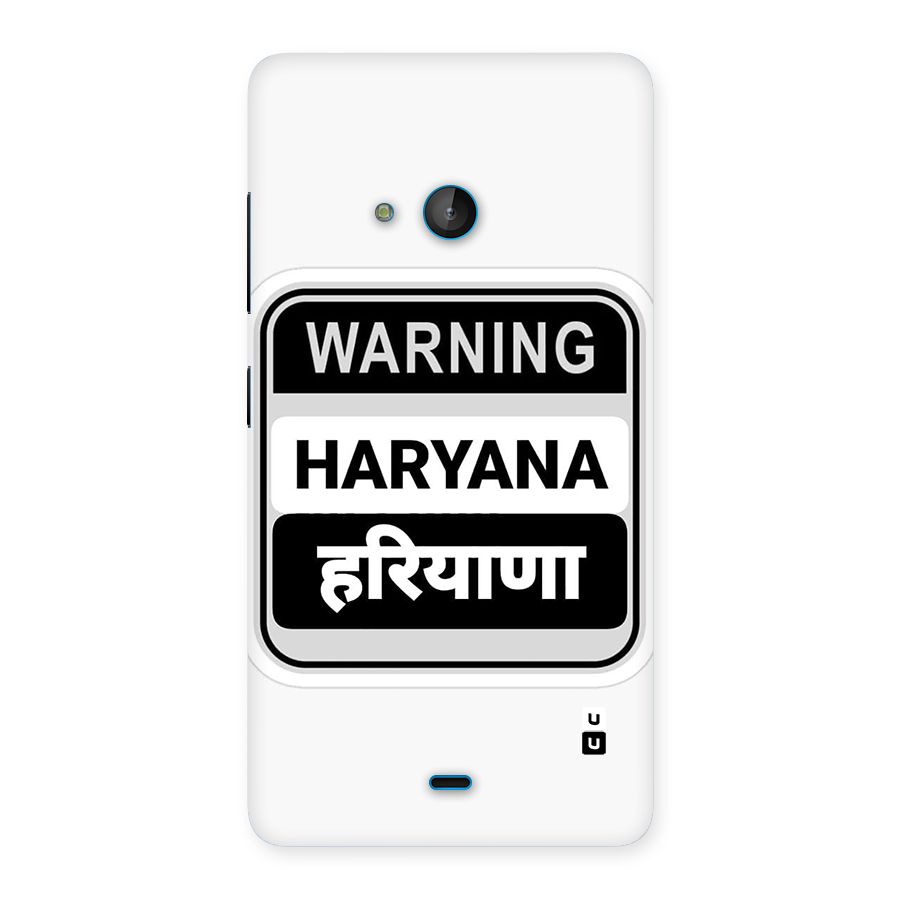 Haryana Warning Back Case for Lumia 540
