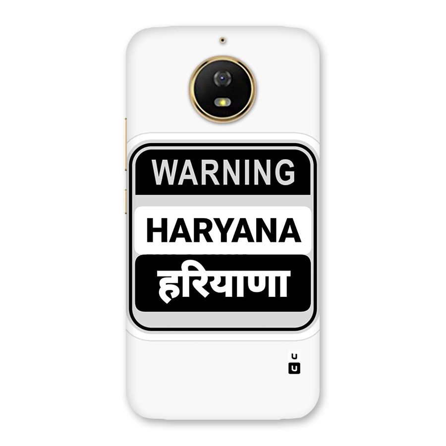 Haryana Warning Back Case for Moto G5s