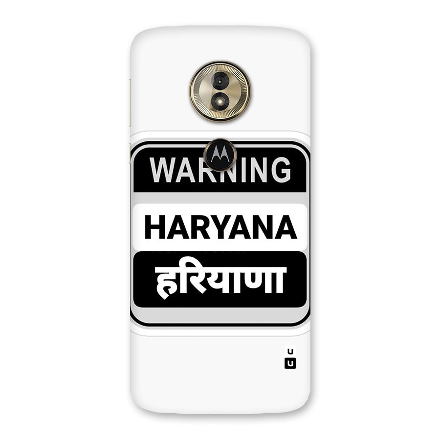 Haryana Warning Back Case for Moto G6 Play