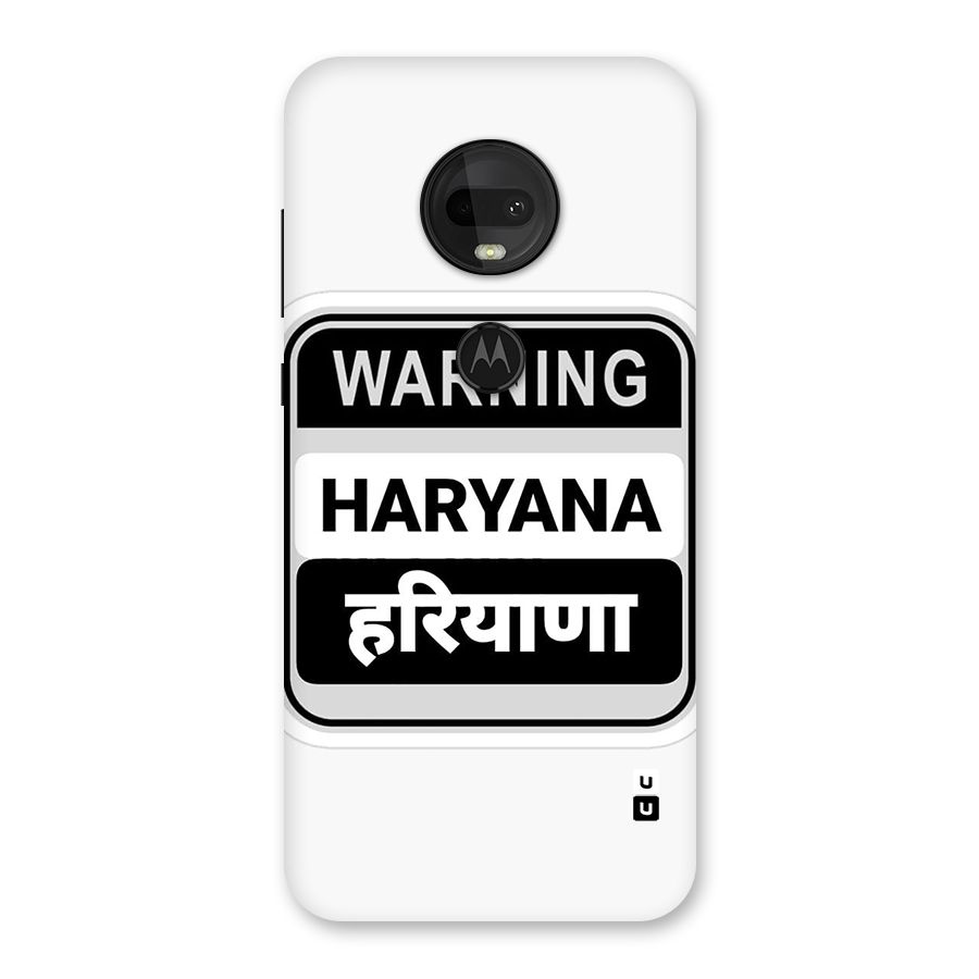 Haryana Warning Back Case for Moto G7