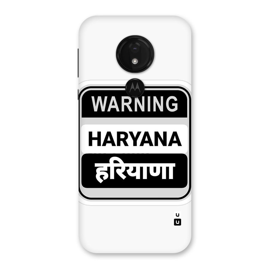 Haryana Warning Back Case for Moto G7 Power