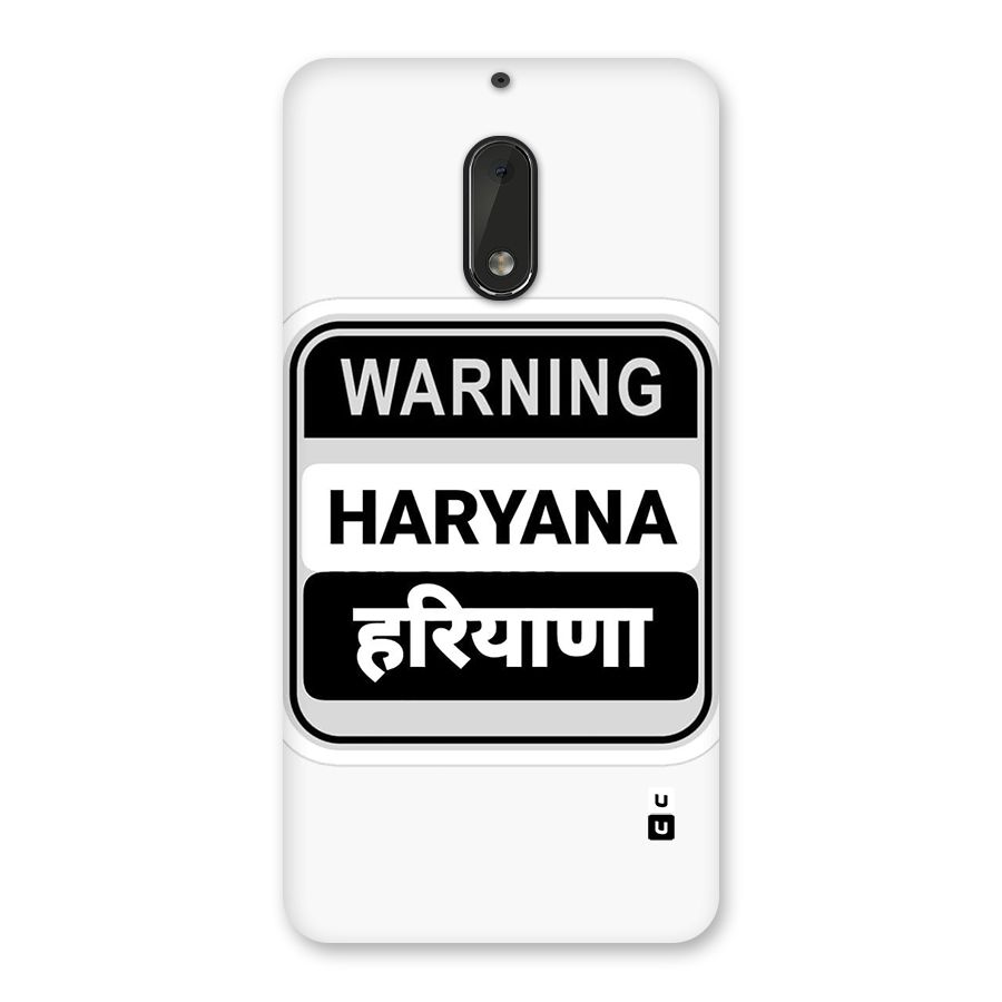 Haryana Warning Back Case for Nokia 6