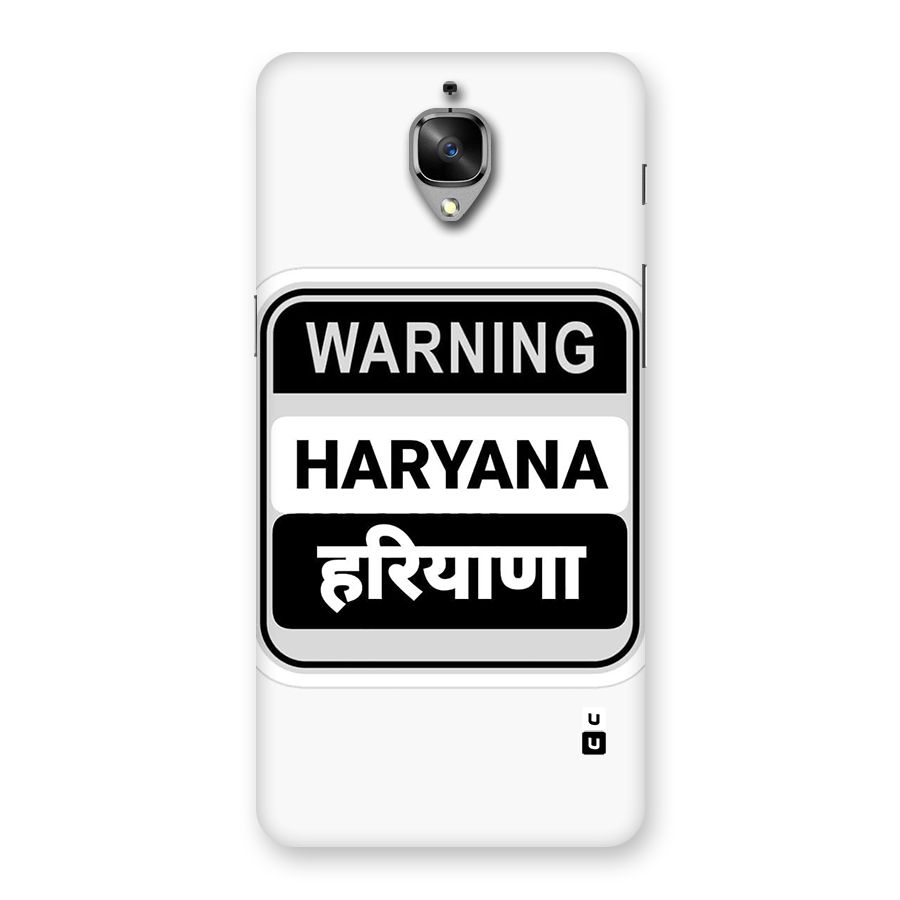 Haryana Warning Back Case for OnePlus 3
