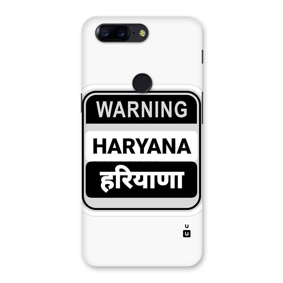 Haryana Warning Back Case for OnePlus 5T
