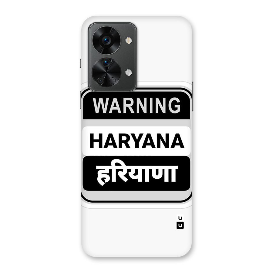 Haryana Warning Back Case for OnePlus Nord 2T
