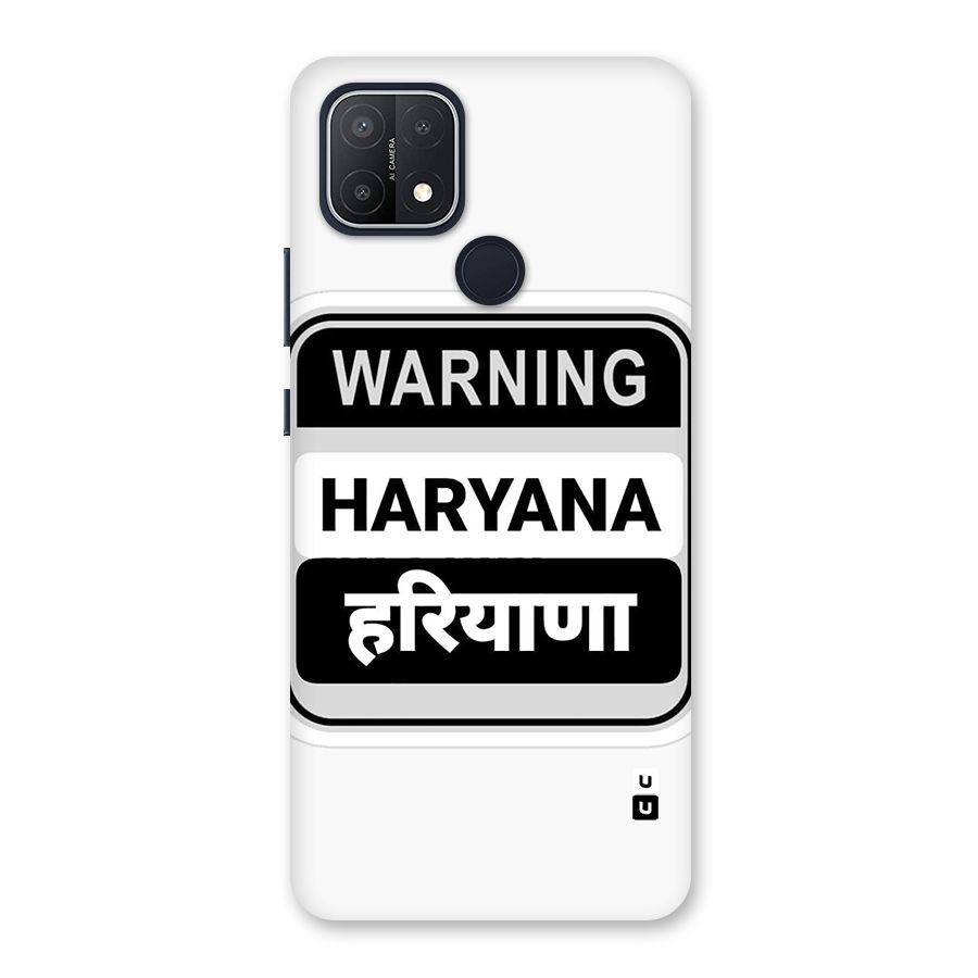 Haryana Warning Back Case for Oppo A15