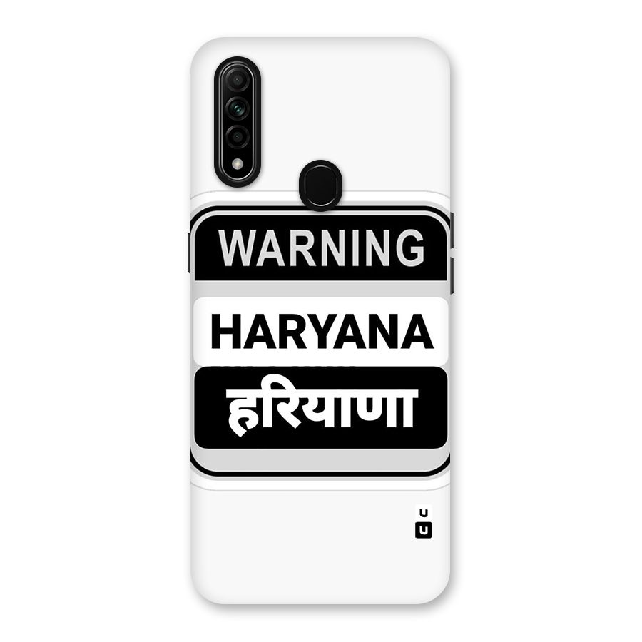 Haryana Warning Back Case for Oppo A31